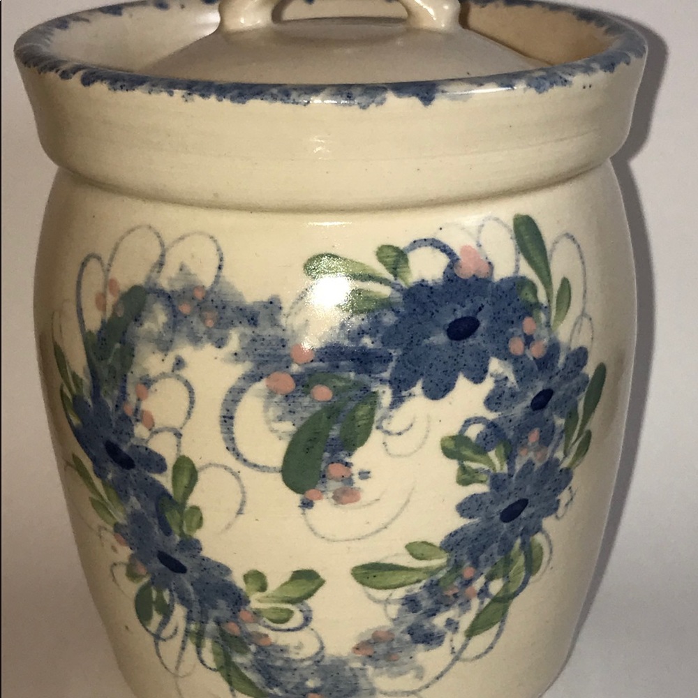 Sugar Bowl With Lid / Hand Painted